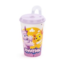 Стакан \"Лунтик\" (с крышкой и трубочкой)